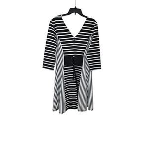 Lane Bryant Striped Corset Back Black White Dress NWT